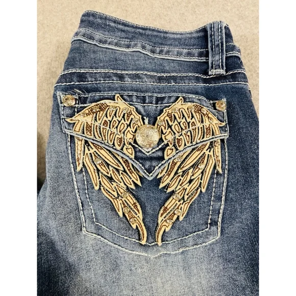 NWT Fire & Rain Juniors Bootcut Jeans Size 15 Western Embroidered - Picture 3 of 9